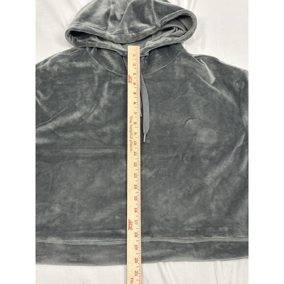 NWT Buffalo David Britton Gray Velour Hooded Sweatshirt Women’s Size M Cozy - Picture 8 of 8